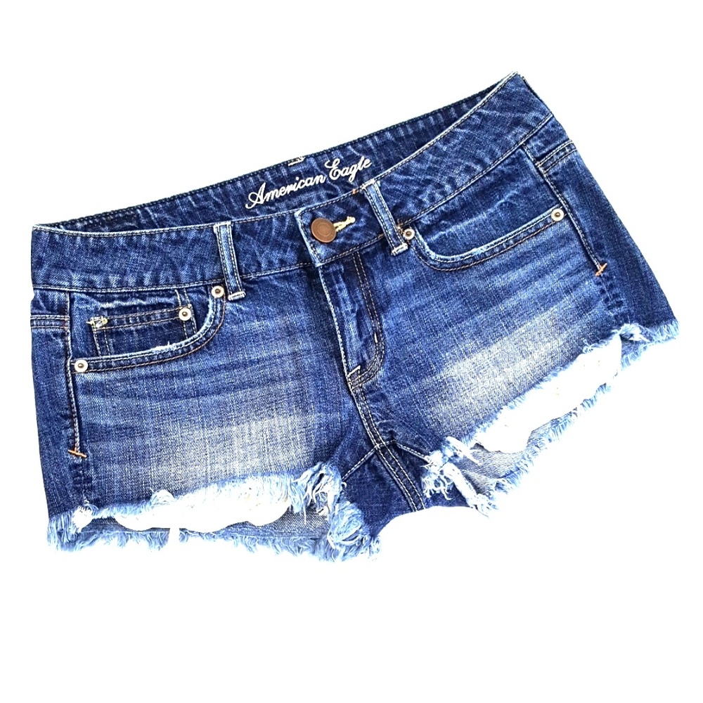 American Eagle Lace Pockets Distressed Denim Sz 4